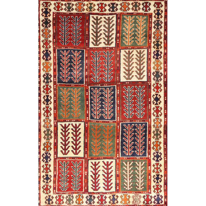 Tapis traditionnel brun / rouge Adylen, Rectangle 5 pi x 7 pi