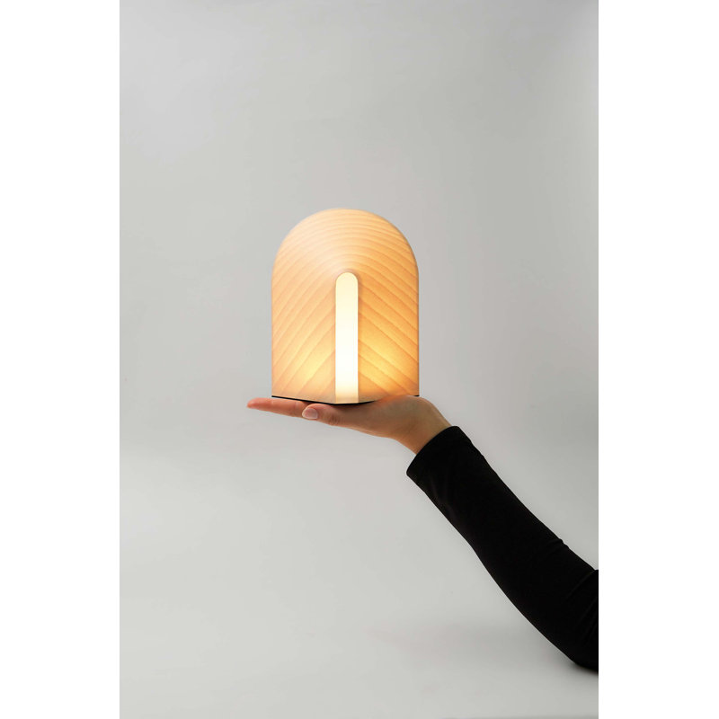Igloo Table Lamp, Non-Dimmable, 7.1" H, Natural Beech