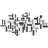 CosmoLiving by Cosmopolitan Black Metal Geometric 3D Stripes Home Wall Decor, 60" x 1" x 30"-71263994