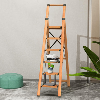 6 Step Ladder Lightweight Aluminum Folding Step Stool