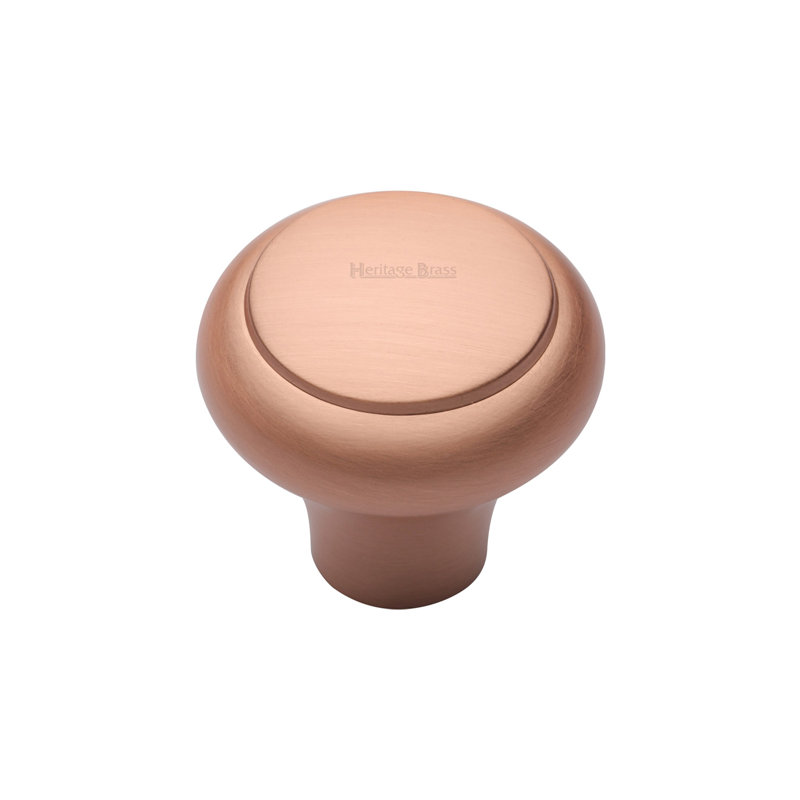 Heritage Brass Heritage Cabinet Knob Edge Design, 3cm H x 3.2cm W x 3.2cm D, Satin Rose Gold