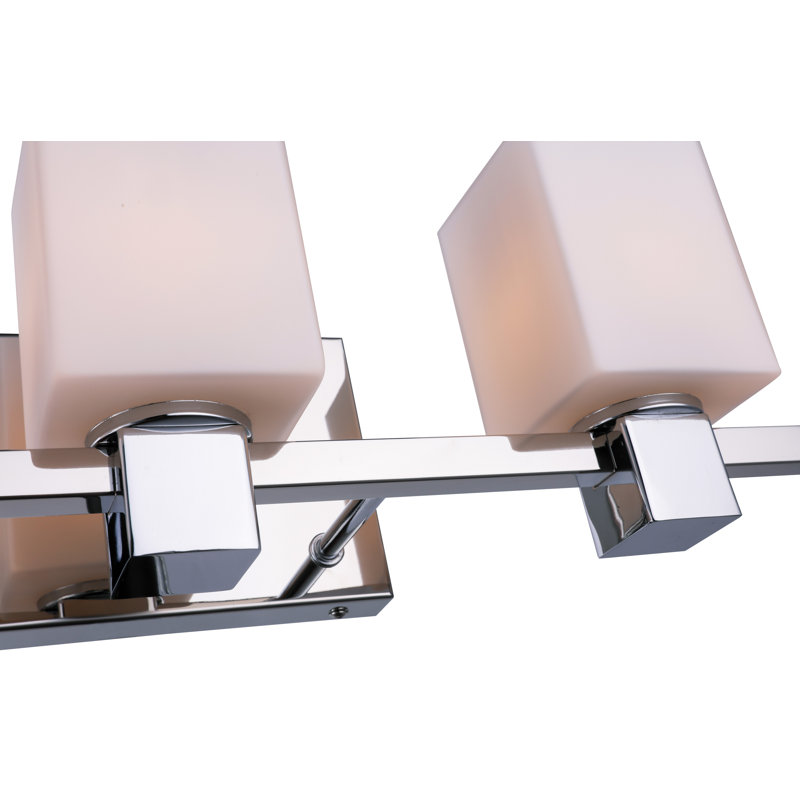 Éclairage pour salle de meuble-lavabo 3 lumières pour salle de bain Thiede, Halogène, Verre carré opale