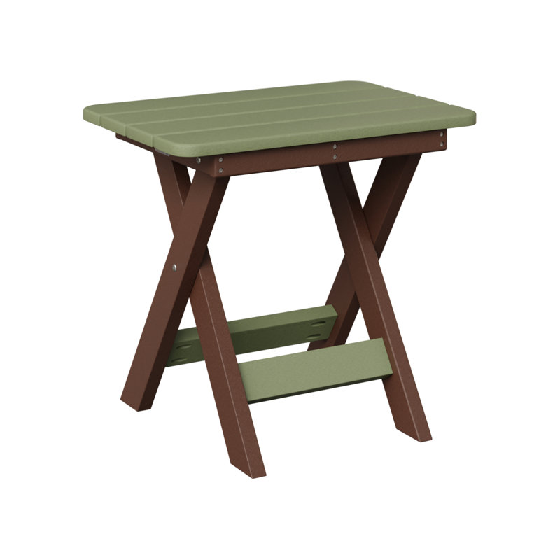 Berlin Gardens Folding End Table, Chocolate Brown, Sage