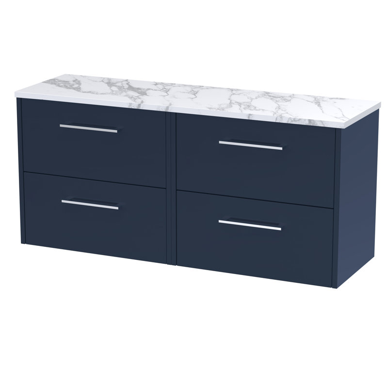 Juno 120.5cm Double Bathroom Vanity Base Only, Midnight Blue
