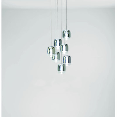 Gong 7 - Light Matt Silver LED Cluster Pendant