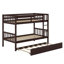 Lit superposé modulaire en bois avec lit gigogne, conception convertible et garde-corps de sécurité-1399028236
