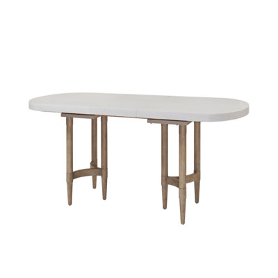 Double Pedestal Dining Table with Leaf
