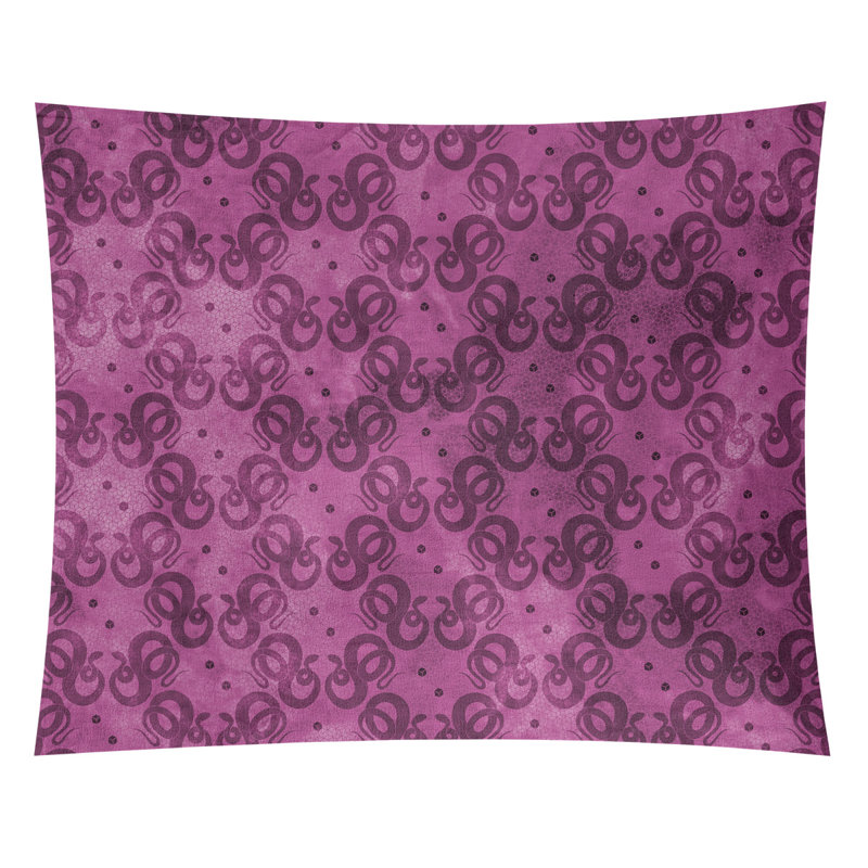 Tapisserie «Polyester Avicia Snakes» par Katelyn Elizabeth, H 27,5 po x l 37,5 po, Rose, Intérieur