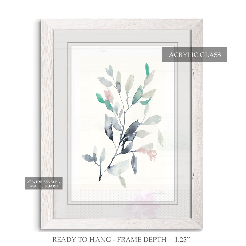 Water Branches II - Cadre photo, reproduction d'art sur papier, Cadre blanc, H 44 po x l 32 po x P 1,25 po