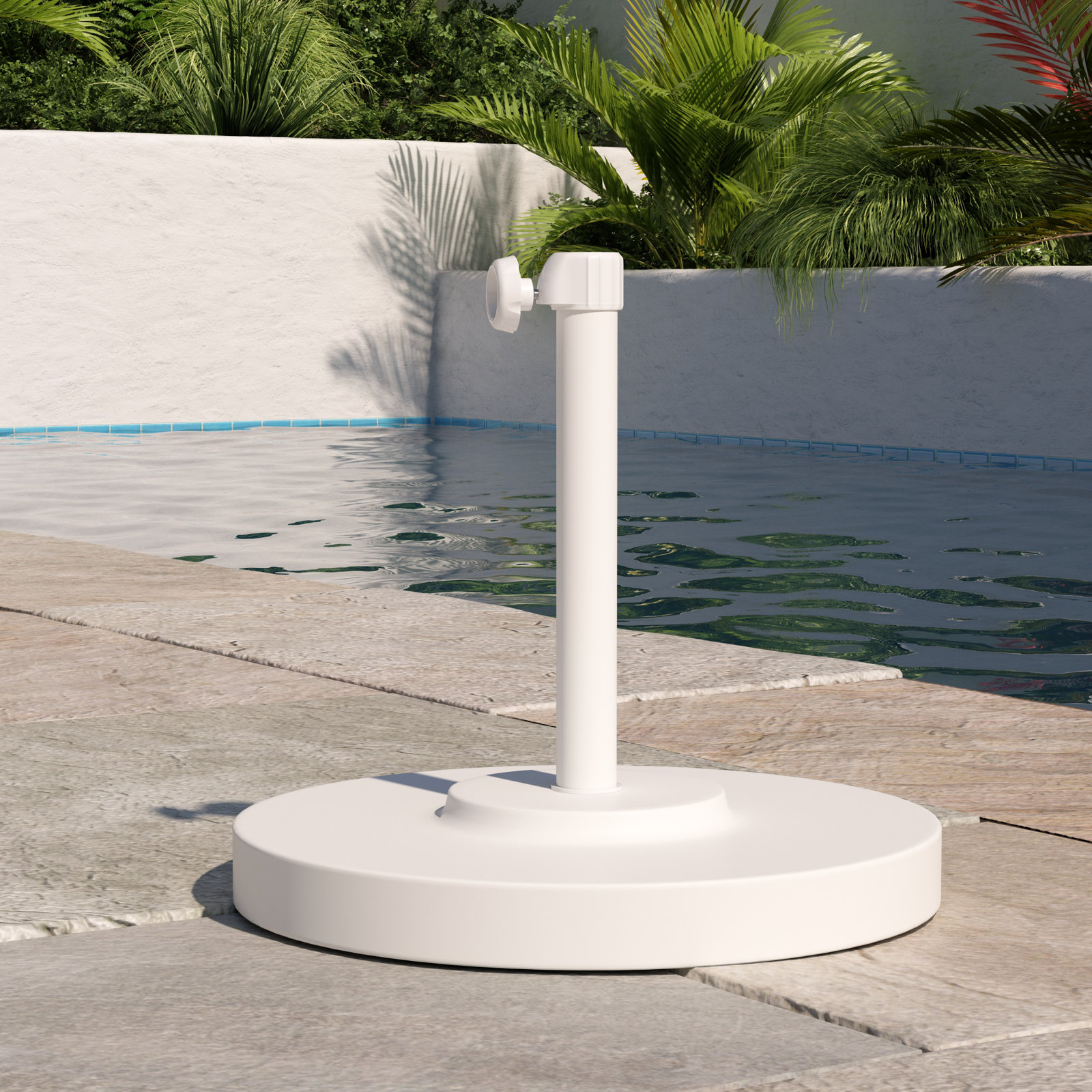 Roksana Steel Free Standing Umbrella Base, White