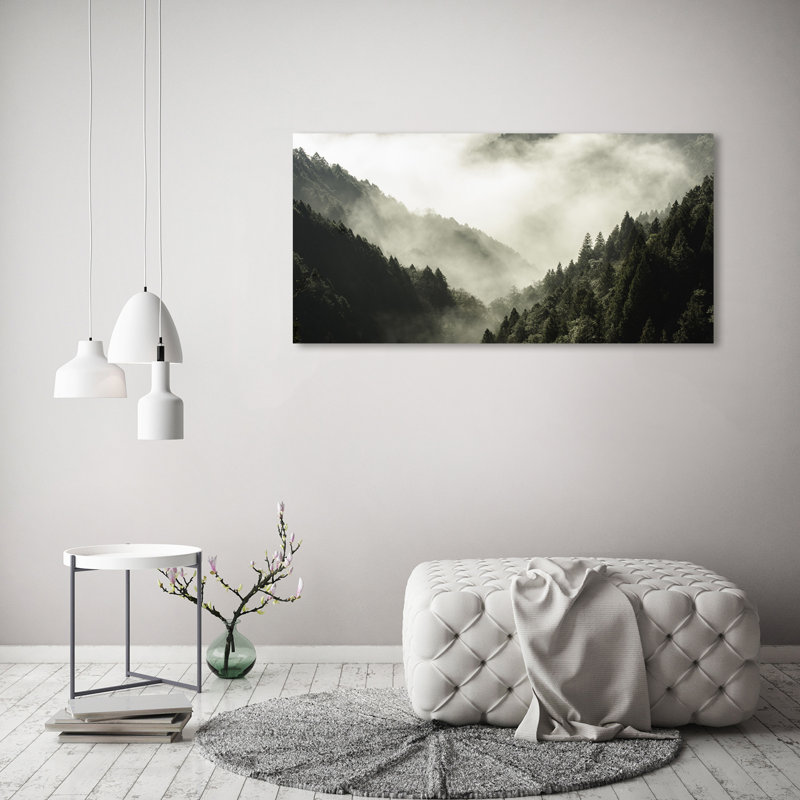 Fog Over The Forest - No Frame Print on Canvas