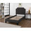 Lit luxueux en velours capitonné avec tête de lit festonnée et garniture cloutée, cadre de lit à tête de lit réglable, anthracite, 1 place-65862793-65862798