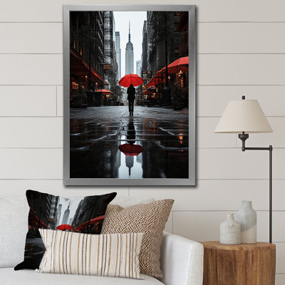 «Lateen», impression monochrome sur fond rouge et gris New York City II