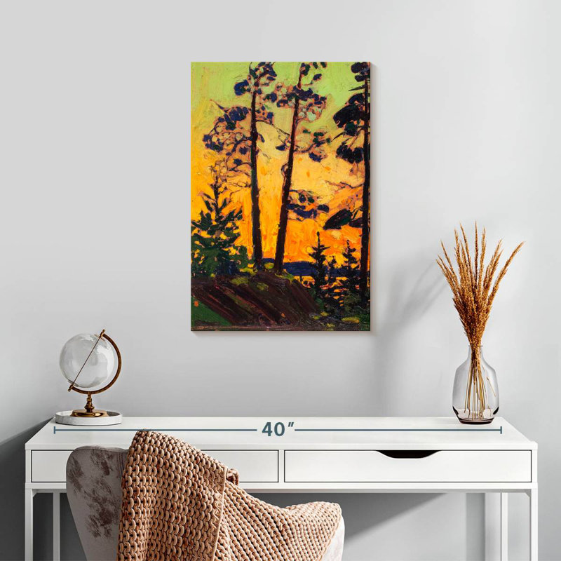 Harnek Pine Trees At Sunset, 24" H x 16" W
