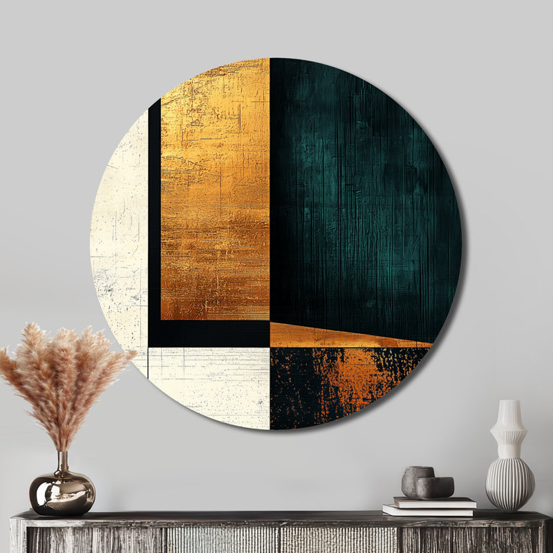 Cora - art mural moderne en métal rond, H 36 po x l 36 po