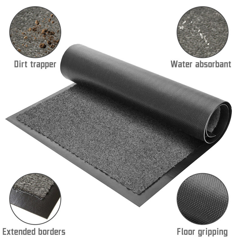 Geathers Non-Slip Solid Color Doormat, Grey, 60cm W x 180cm L