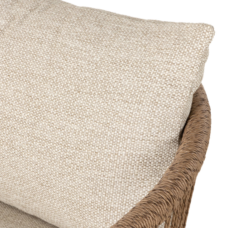 Montecito Outdoor Lounge Chair, Faye Sand Cushion/Brown Frame