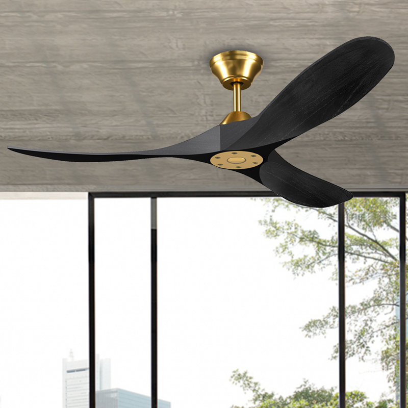 Caeden Ceiling Fan, Gold, 52", Black