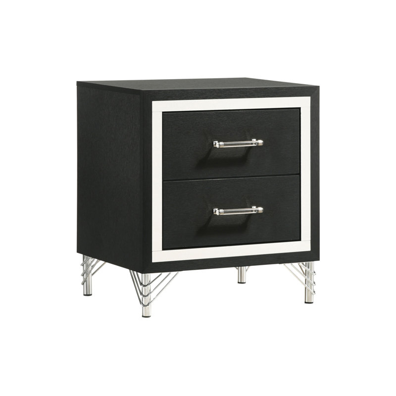 2 Drawers Modern Nightstand Bedside Table