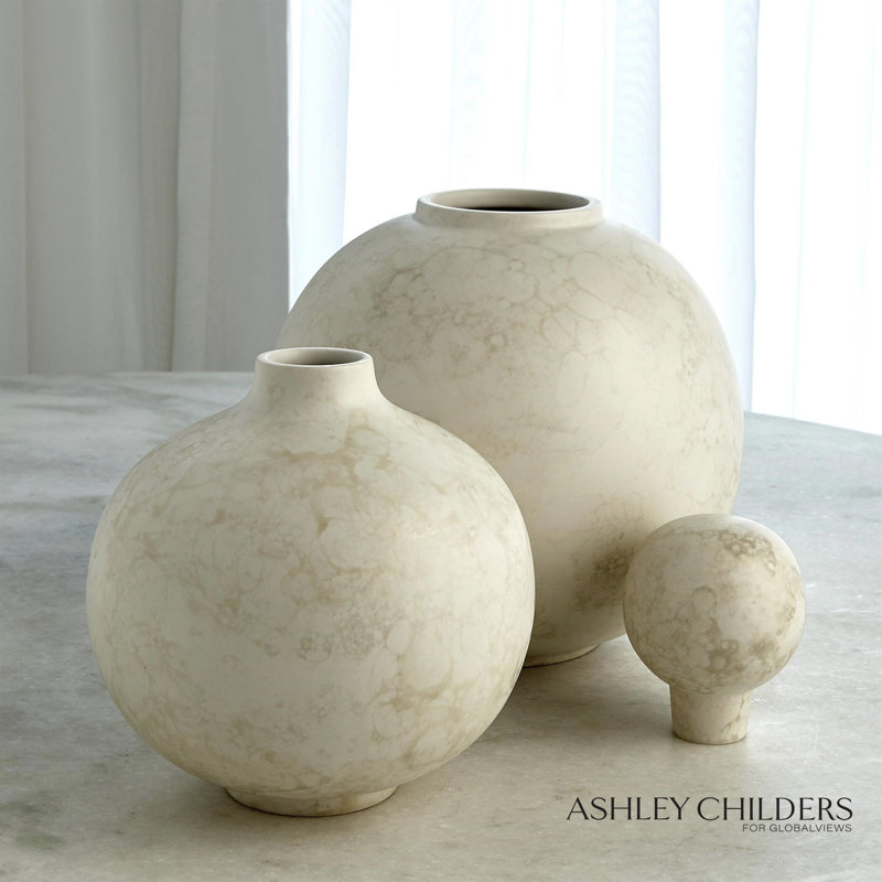 Bubble Stacking Vase-Ivory-Sm, 21.5" H x 11" W x 11" D