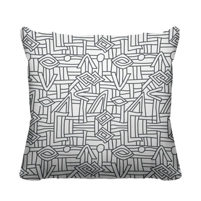Zeke Tribal African Kuba Cloth Inspired Indoor Throw Pillow