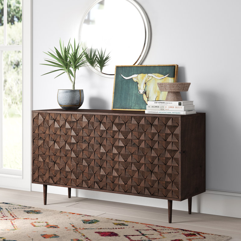 Buffet en bois de sheesham Arinze, Brun