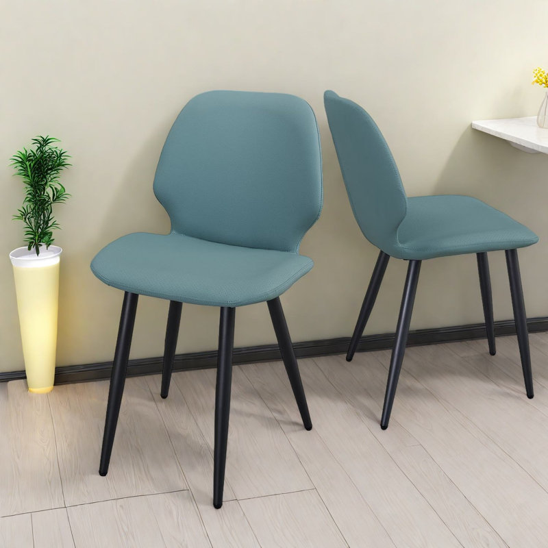 Chaises de salle à manger modernes et vertes, cuir PU, pieds en métal, utilisation polyvalente