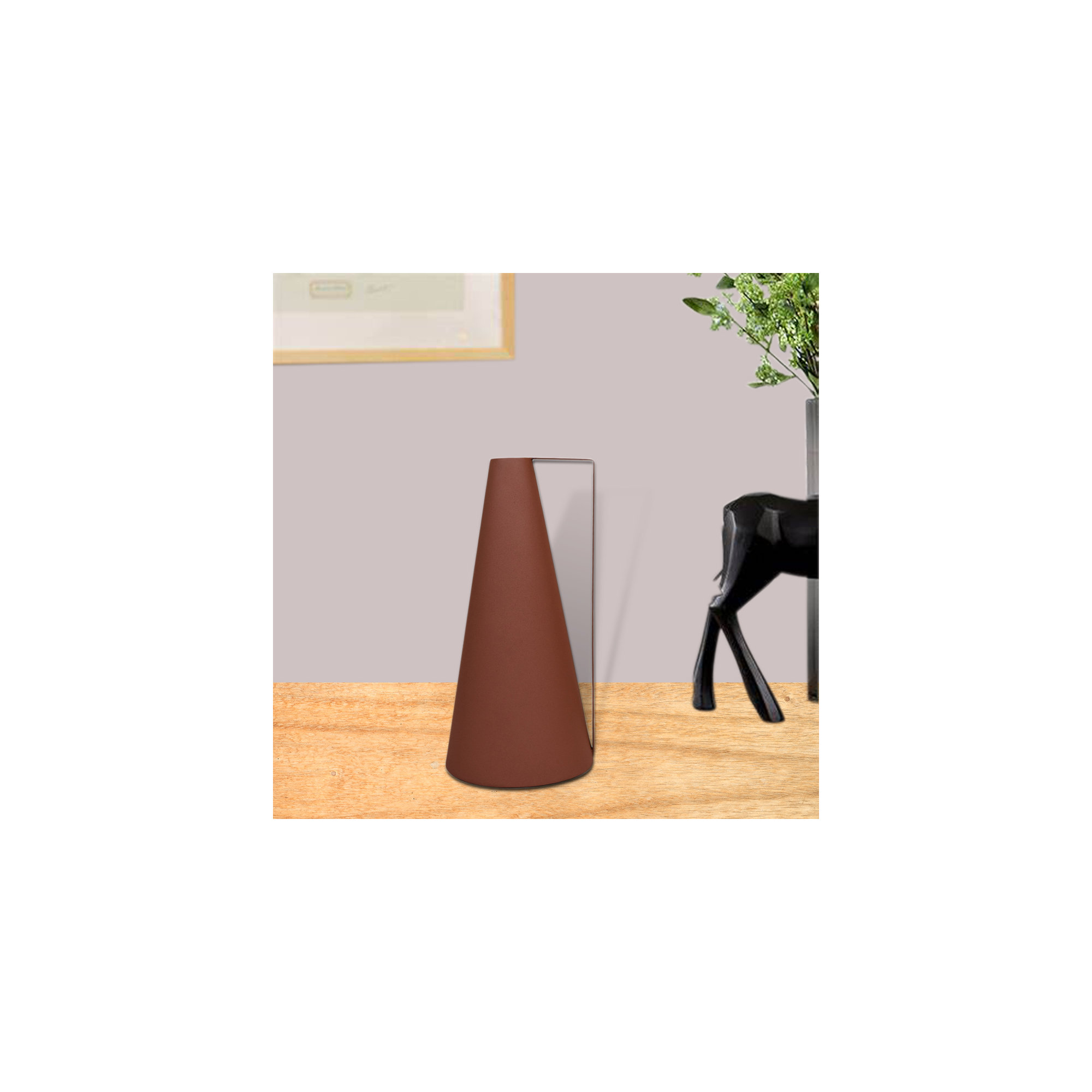 Sanita Handmade Metal Table Vase, Orange, 16" H x 8" W x 8" D
