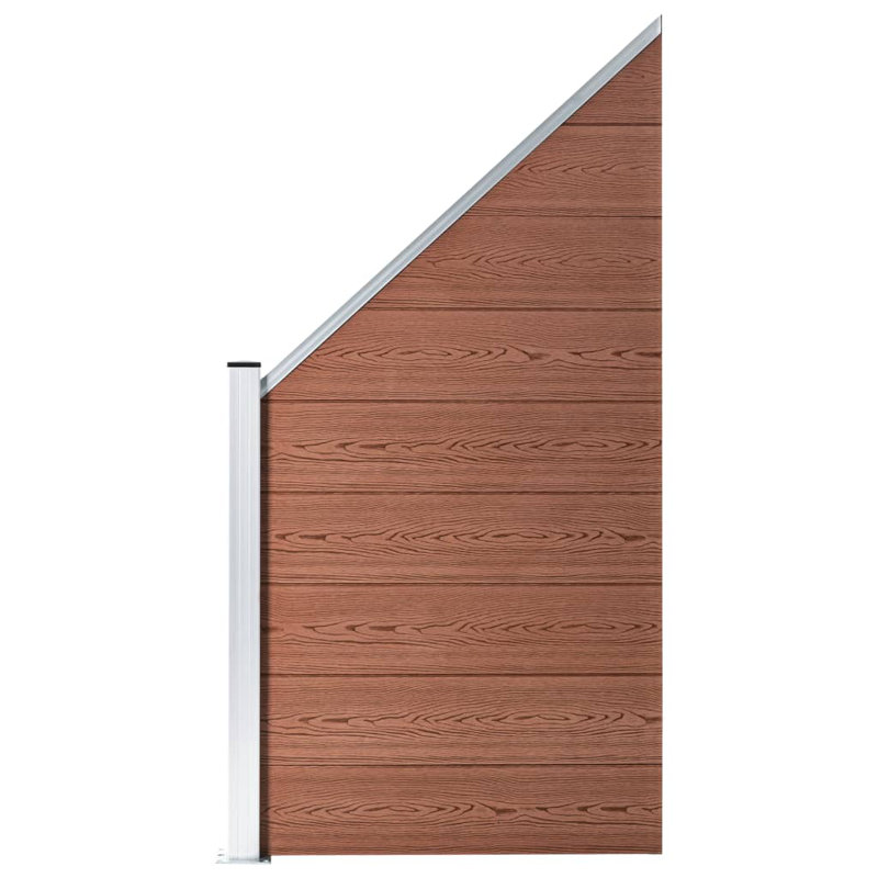 Fence Panel WPC 95x(105-180) cm, Brown