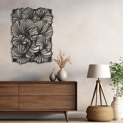 Tulip Flower Minimalist Modern Abstract Wall Accent Sculpture Hanging Decoration Metal Wall Decor