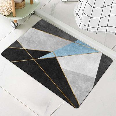 Tapis de salle de bain en terre de diatomées, abstrait gris, minimaliste, antidérapant, à séchage rapide, très absorbant, écologique, facile à nettoyer pour la salle de bain Tapis de porte 16 x 24 pouces (40 x 60 cm)