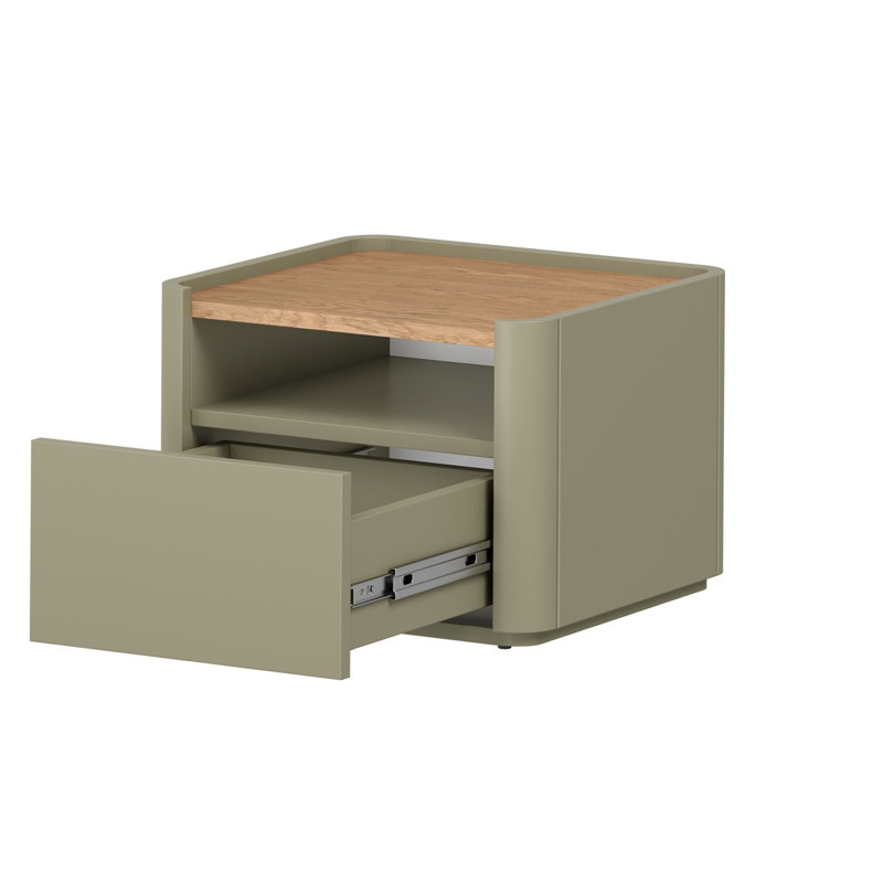 Blackett 50cm W Manufactured Wood Bedside Table, Green