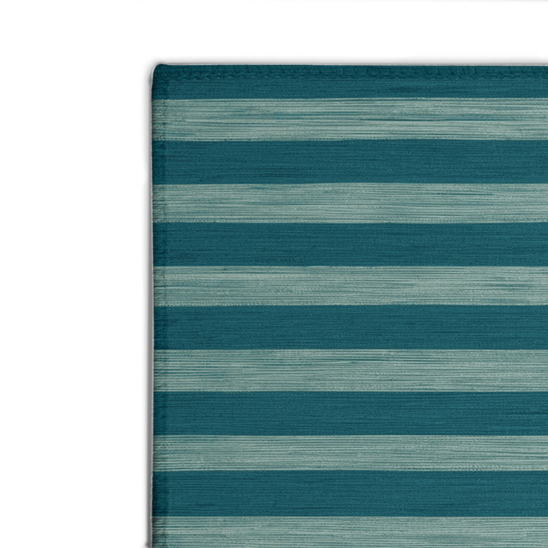 HorizontalStripes Green Indoor and Outdoor Area Rug, Rectangle 4' x 6'