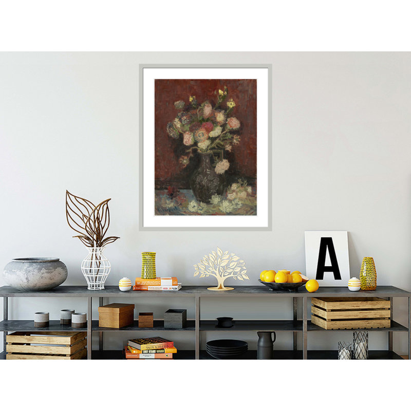 «Vase with Autumn Asters» par Vincent van Gogh, impression giclée encadrée, 41,5 po H x 33 po L