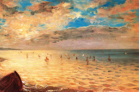 «The Sea at Dieppe» par Eugene Delacroix, reproduction d'art