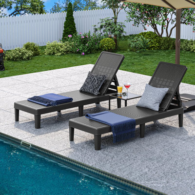 Benee Outdoor Resin Chaise Lounge