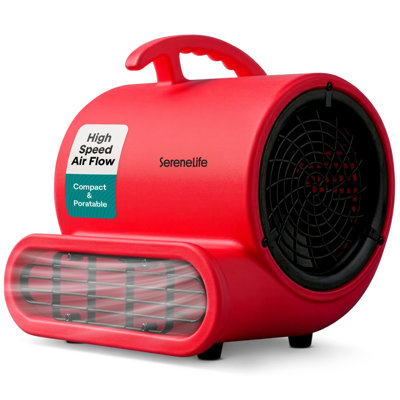 SereneLife Air Mover High-Performance Portable Blower, 3-Speed Blower Fan 1000 CFM Air Dryer with Adjustable Tilt & Daisy Chain, Compact Dryers for Home & Garage Use, Durable Built, Blue