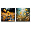 Ensemble de 2 collages carrés jaune et bleu pastel-1155560921-1155560927