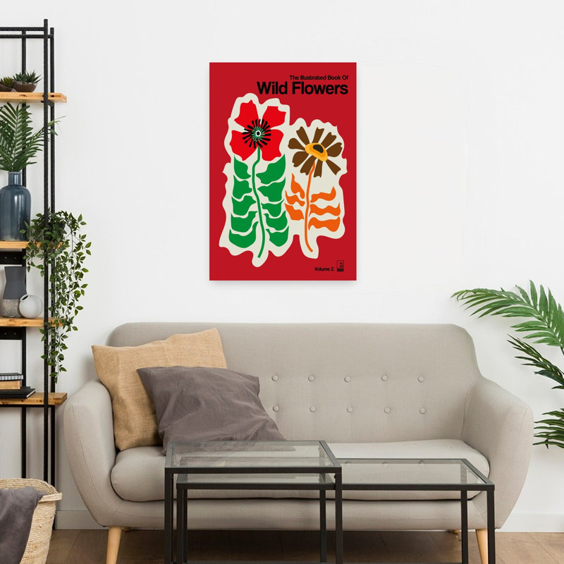 Art contemporain, art floral contemporain coloré et audacieux, H 24 po x l 16 po