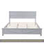 Tête de lit et pied de lit de style campagnard grand avec porte de grange de style campagnard, lit en bois de pin avec cadre de lit renforcé, gris-133653766-133653770
