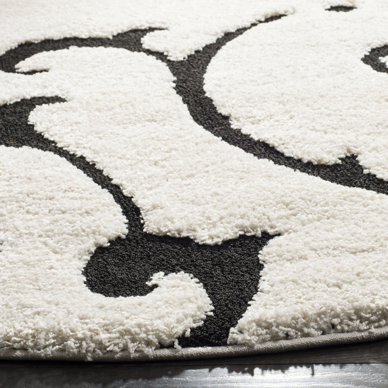 Tess Shag Performance Floral Rug, Round 8'