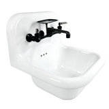 Nantucket Sinks 16.5''  Fireclay Specialty Wall Mount Bathroom Sink with Faucet and Overflow