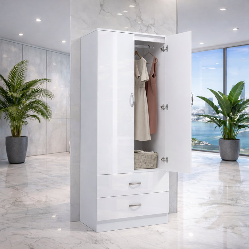 2 Door Manufactured Wood Wardrobe