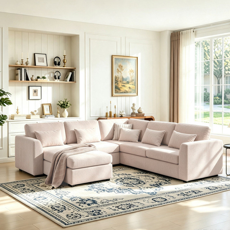 Canapé modulaire en U Doyle, Khaki Chenille