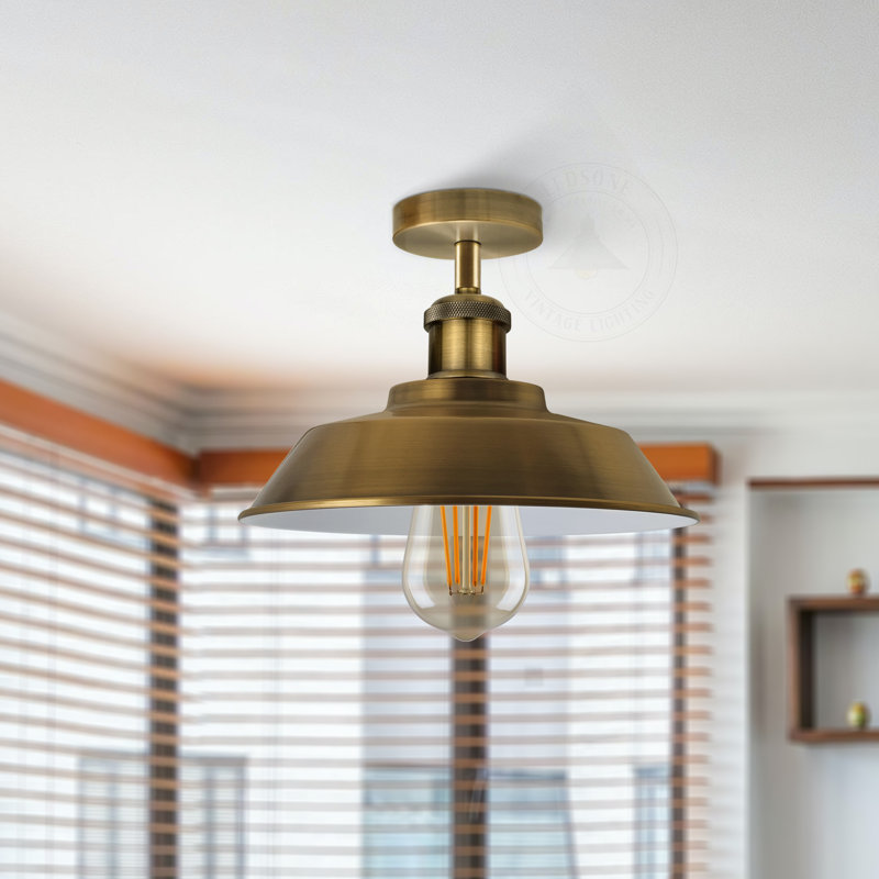 Kymani Semi Flush Mount, Yellow Brass