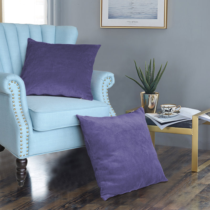 Housse de coussin carrée, 26 po x 26 po, Violet chinois