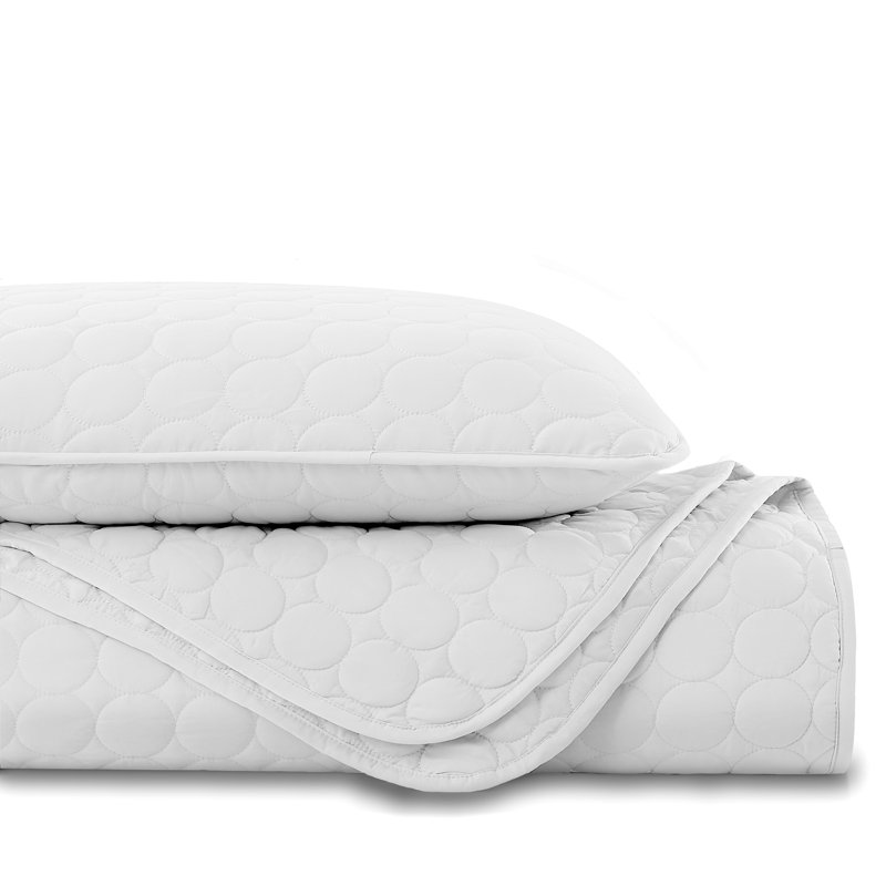 Bright White King Microfiber Quilt Set with Pillow Shams