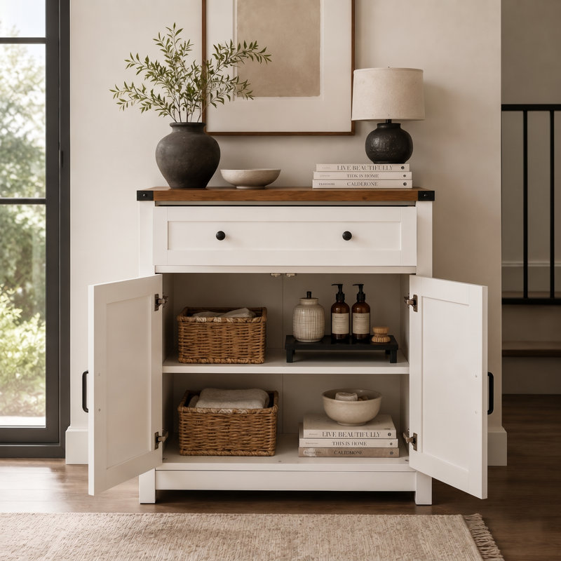 Armoire de rangement Farmhouse, Blanc