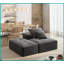 Canapé modulaire surdimensionné moderne en chenille - sans assemblage requis, L 70,87 po avec 2 coussins pour le salon-900731993