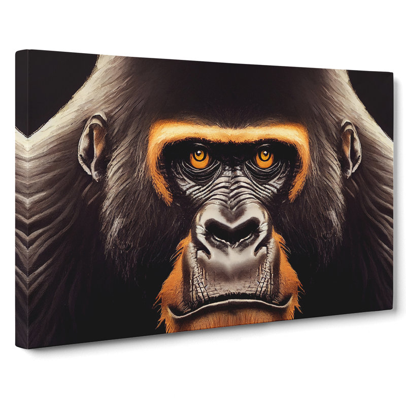 Captivating Gorilla - Wrapped Canvas, 50cm H x 76cm W x 3cm D